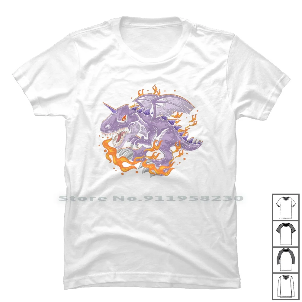 Maglietta Dragon Fire 100% Cotone Cartoon Dragon Movie Comic Tage Game Fire Age Ra Ny Me Go