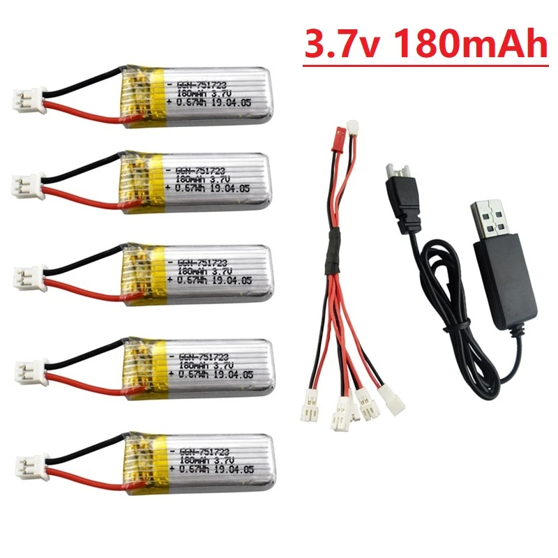 Batterie Drone 3.7V 500mAh LiPo pour Mini Drone, Lot de 1-6 Couleurs