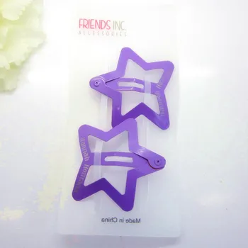 

1pc Cute Baby Girls Purple Five-Pointed Stars Paint Hair Clips Child Hairpins Clamps BB Barrette Chic Hair Accessories Fashion