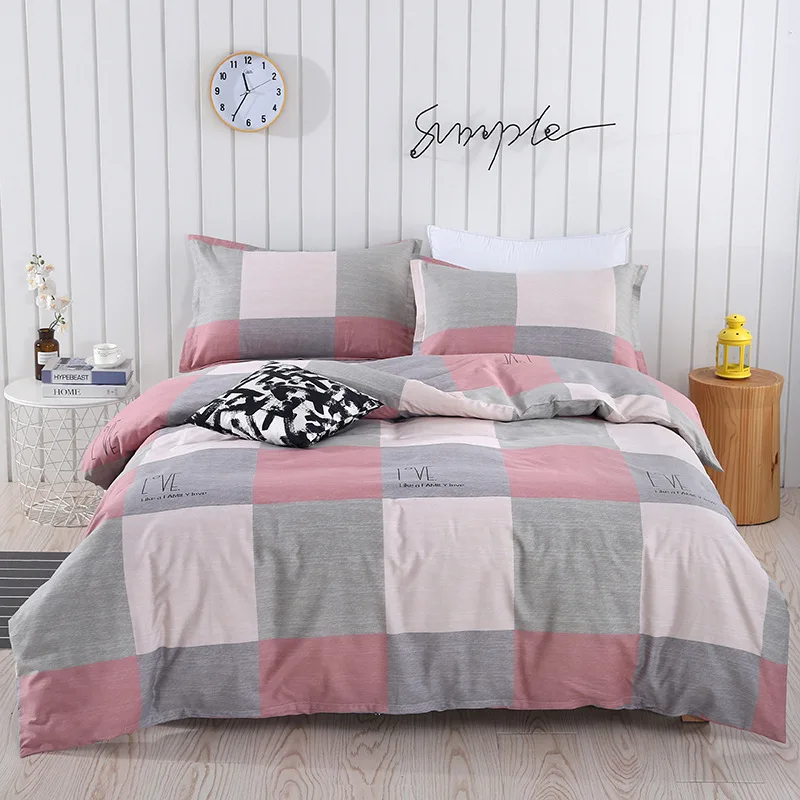 Four-piece Cotton Coarse Cloth Duvet Cover Bed Sheet Pillowcase Winter Home Textile Bedding | Дом и сад