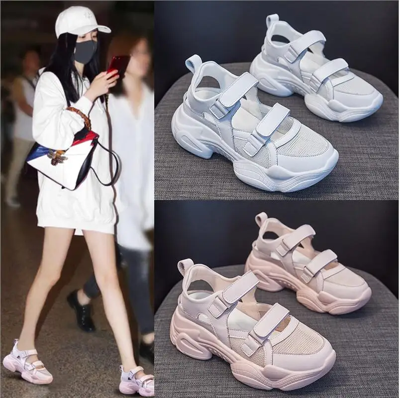 Baotou Women's New Sandals 2021 Waterproof Platform Women's Shoes Fashion Mesh Sandals Breathable Wear Resistant Women's Shoes