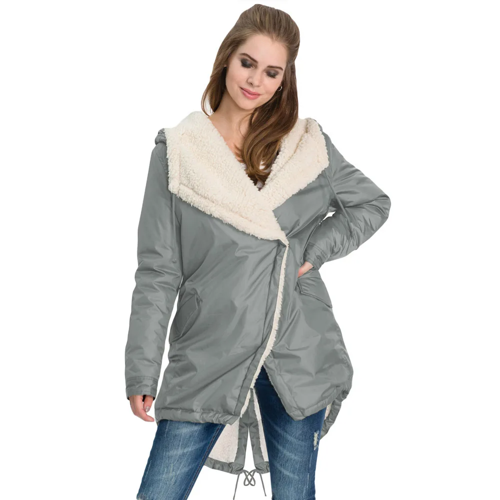 

Hot Selling WOMEN'S Dress Mid-length Hooded Cotton Overcoat Winter 2019 New Style Long Sleeve Cotton Coat 85186