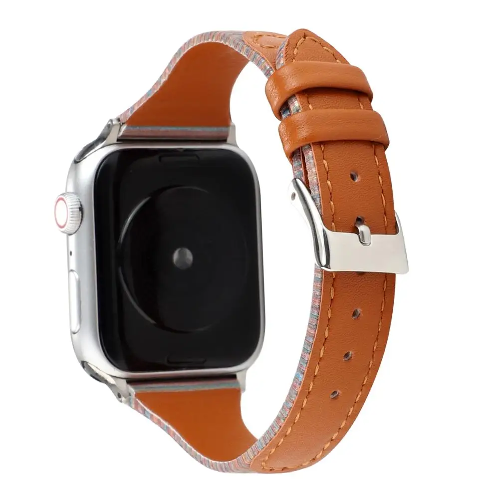 Ремешок для наручных часов Apple Watch Series 5/4/3/2/1 38 мм 42 мм 40 мм 44 из дышащей кожи браслет ремешок спортивный бесшовный для наручных часов iwatch серии