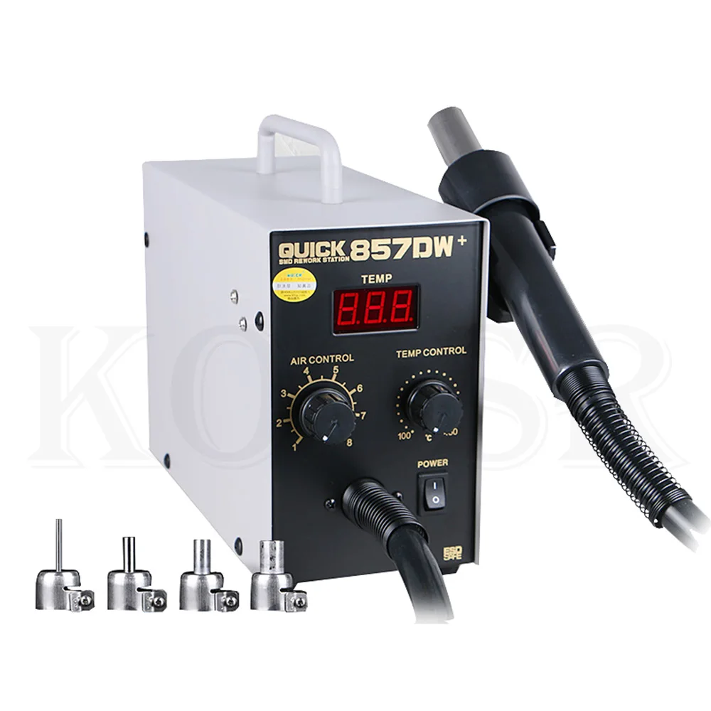 Паяльные станции EU PLUG QUICK 857Dw+ регулируемая тепловая пушка горячего воздуха спиральная ветровая 580 Вт SMD паяльная станция