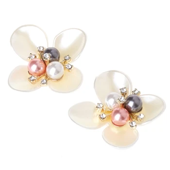 

DIY Embroidered Sequins Beads Flower Decorative Accessory Cloth Patch Shoe Clips M4YF