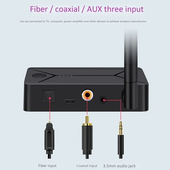 

TX13 5.0 Bluetooth o Transmitter Fiber Coaxial 3.5mm Three-In-One Digital to Analog Converter