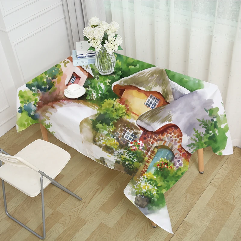 Modern minimalist Chinese style tablecloth, landscape holiday tablecloth, fabric table cloth, can be customized