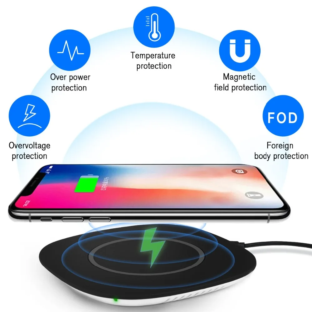 Беспроводное зарядное устройство Nohon для iPhone 11 Pro Max XS X XR универсальное мобильное