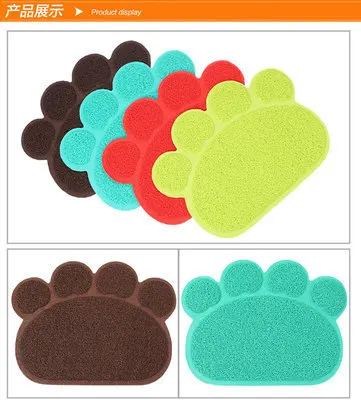 

Pet Placemat Anti-slip Footprints gato negro sha dian Cat Mat Cat Door Mat Litter Box Pad PVC Cat Toilet Coaster