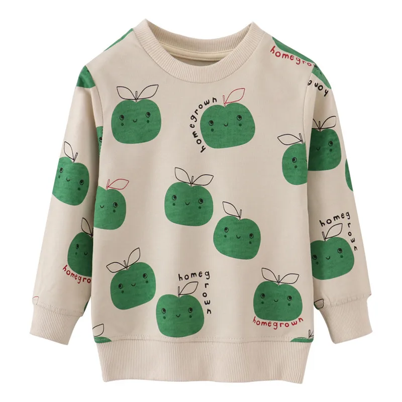 Jumping Meters New Arrival Apples Print Girls Sweatshirts Hot Selling Children's Clothes Long Sleeve Autumn Shirts | Детская одежда