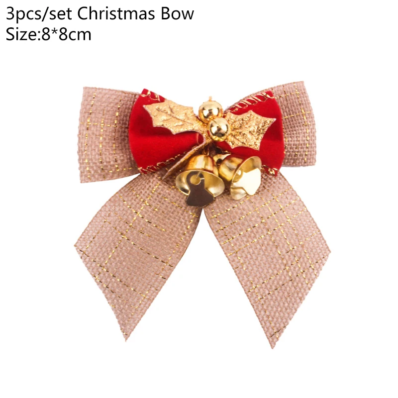 3pcs 8cm Bow11 50 шт. Счастливого Рождества бирки крафт-бумаги карты подарочные этикетки бирки DIY Висячие бирки подарочная упаковка Декор Подарочные карты Рождественские сувениры принадлежности - Цвет: 3pcs 8cm Bow11