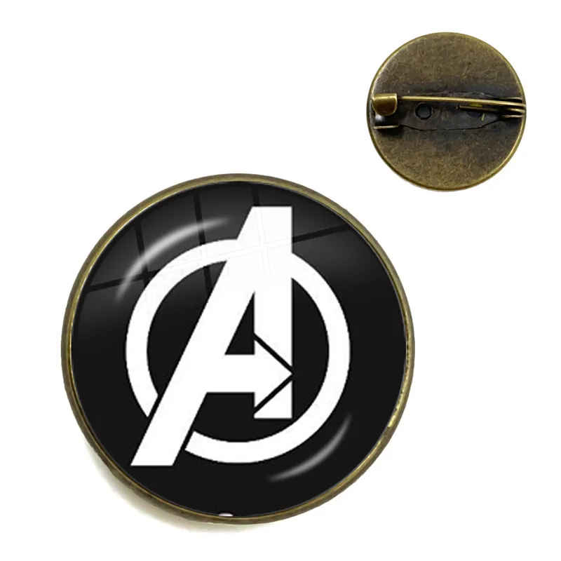 3D Marvel стеклянная брошь из кабошона Мстители Железный человек Действие Tony Stark дуговой реактор напечатанный стеклянный камень колье с амулетом булавки для подарка