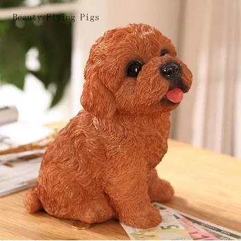

Cute coin bank box piggy bank resin Ornament Dog figurine coin storage holder toy child gift money box Home Decor Accessories