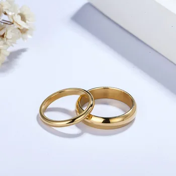 

New hot sale water drop couple couple ring simple personality student titanium steel ring
