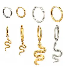 

5pcs/lot High Quality Stainless Steel Gold Loop Earrings Clasps Settings Base Hoops DIY jewelry earring accessories Findings