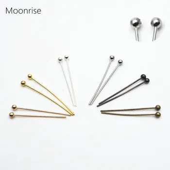 

100Pcs 14-40mm Silver Gold Rhodium Copper Ball Head Pins Needles For Craft DIY Supplies Jewelry Making Findings Accessories