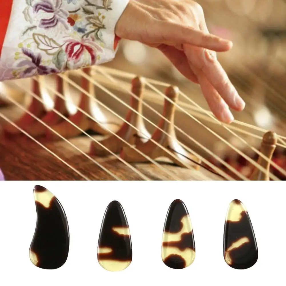 

4 Pcs Fake Nail Tips Chinese Zither Guzheng Practice Professional Artificial Faux Fingernails Tips For Adult Kids Practice Tool