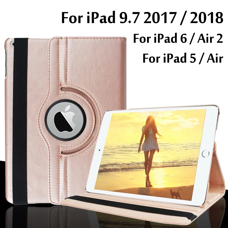 Чехол для iPad 9,7 Funda 360 градусов вращающийся кожаный смарт-чехол для iPad 5/6/Air 2/Air Чехол 5th 6th Generation