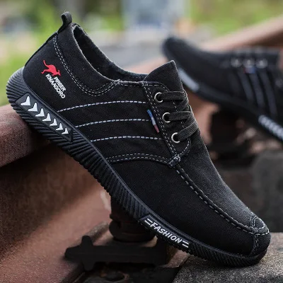 

SZSGCN428-2019 New canvas shoes deodorant breathable men's shoes tide shoes non-slip male students tie casual stripes men shoes