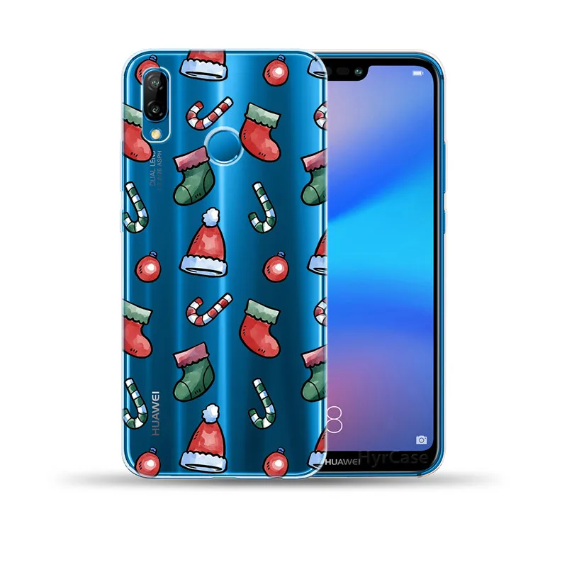 phone case for huawei Cartoon Cute Elk Merry Christmas Santa Claus Deer Soft TPU Silicone Phone Case Cover For Huawei P30 P10 P20 P40 Lite E Pro Huawei dustproof case