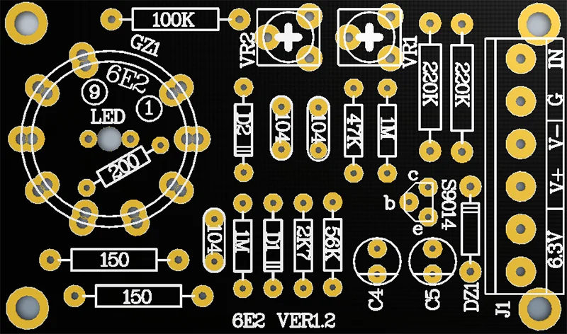 6E2 Cat eye indication Meter Audio Level Indicator level circuit board Drive kitAdjustable sensitivity FOR Amp Signal Amplifier
