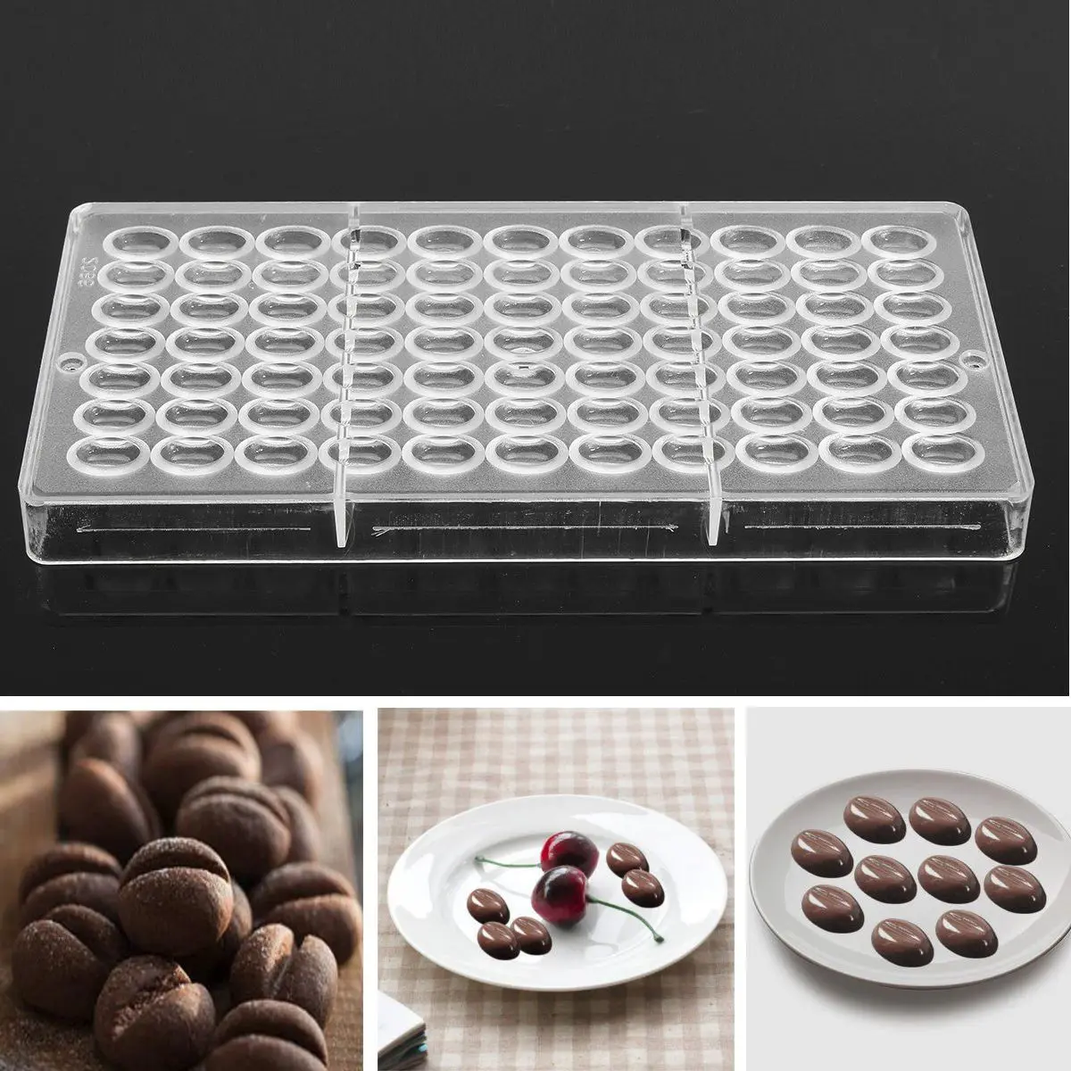 

Coffee Bean Shaped Transparent Chocolate Mold DIY Handmade Candy PC Mould Tool