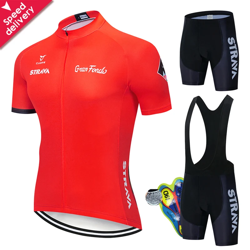 Cycling Clothing 2020 STRAVA Men Cycling Set Bike Clothing Breathable Anti-UV Bicycle Wear/Short Sleeve Cycling Jersey Sets