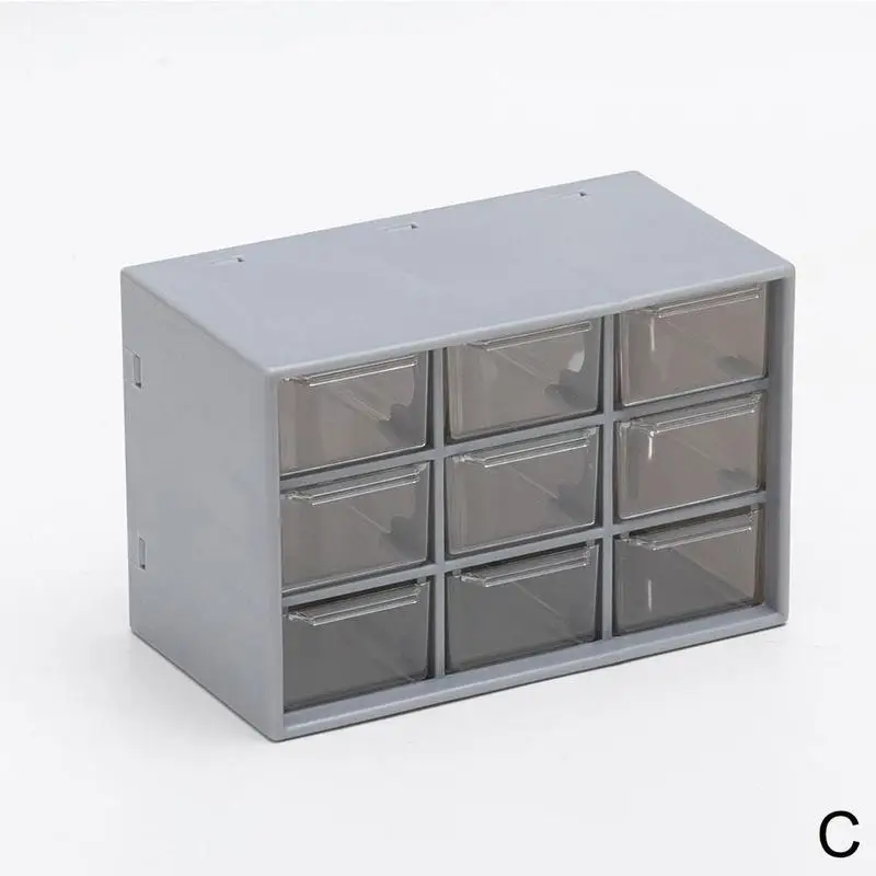Pequeño organizador de escritorio de plástico con 9 cajones, Armario de  plástico para archivos: almacenamiento de oficina simplificado