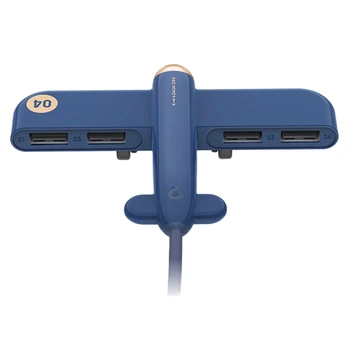 

Hub Airplane Type Expander 1 with 4 2.0 USB Splitter for Phones, iPad, U Disk, Mouse, Keyboard, USB Fan, Etc.