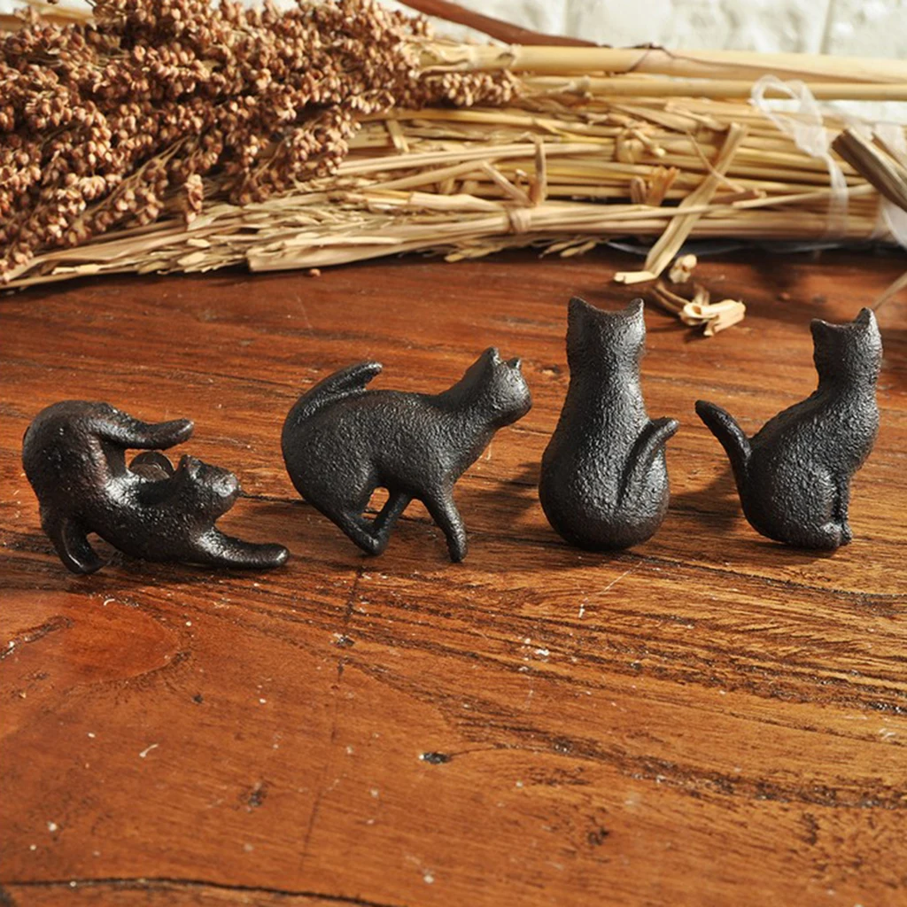 Variety Cast Iron Cute Cat Style Door Drawer Cabinet Pull Handle Knobs Vintage Rural Furniture Hardware Door Pull Handle Knob