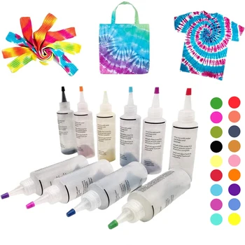 

12pcs Tie Dye Kit Non-toxic DIY Garment Graffiti Fabric Textile Paint 120ml Colorful Clothing Tie Dye Kit Pigment Set
