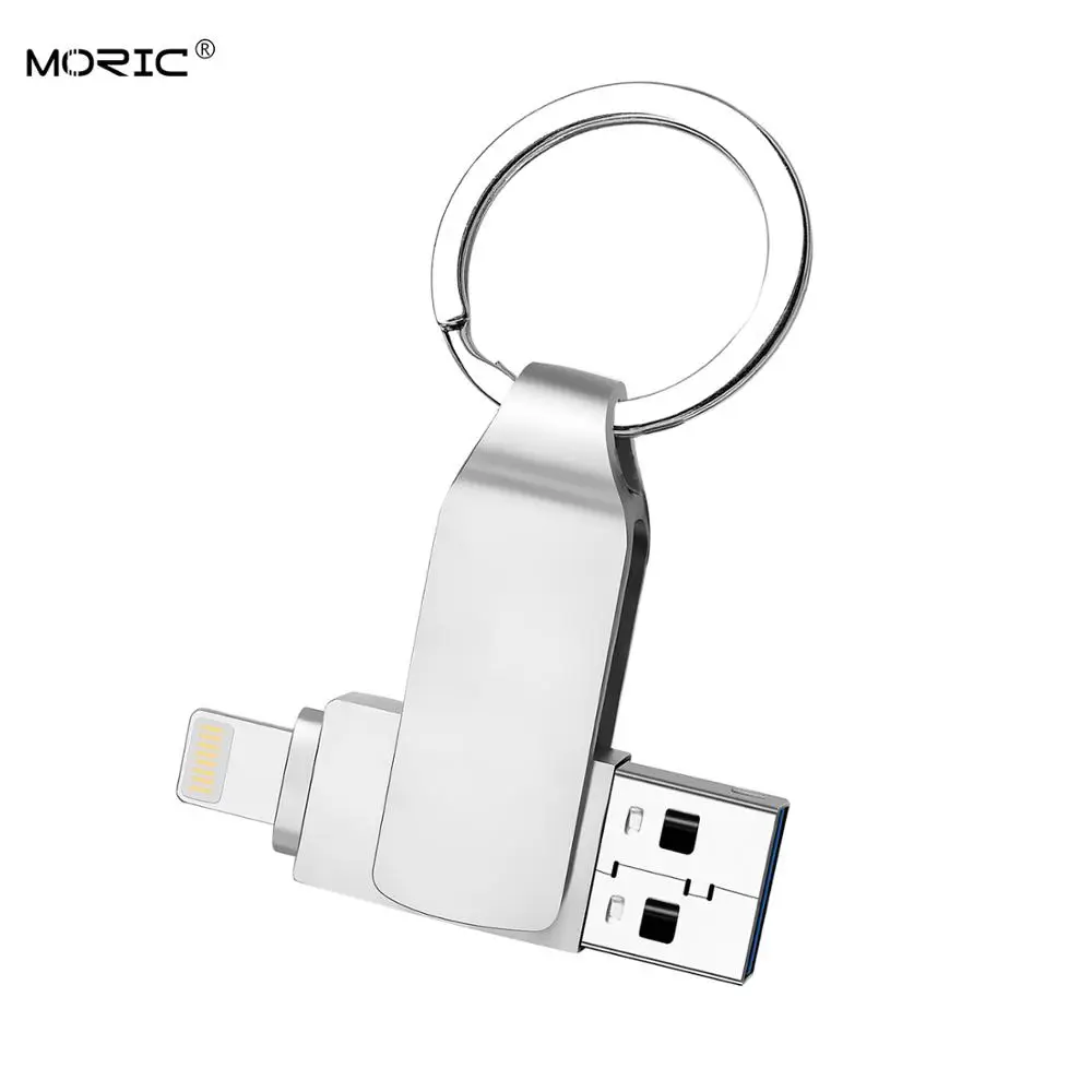 USB флеш накопитель 8GB16G32G64G128G256GB для iPad iPhone 5S/6/6S/7/7plus/8/X/XS/XR 3in1 Флешка карта памяти|USB