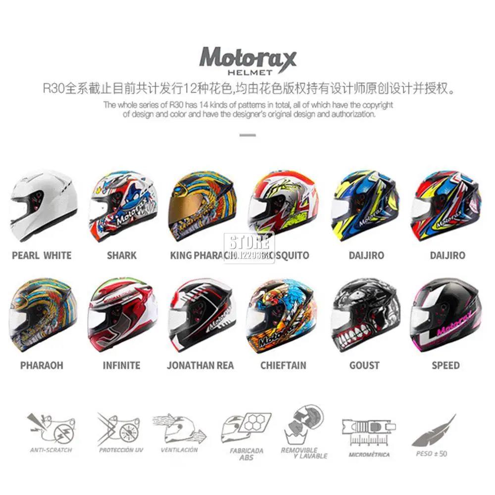 MOTORAX Motorcycle Helmet Street Bike 