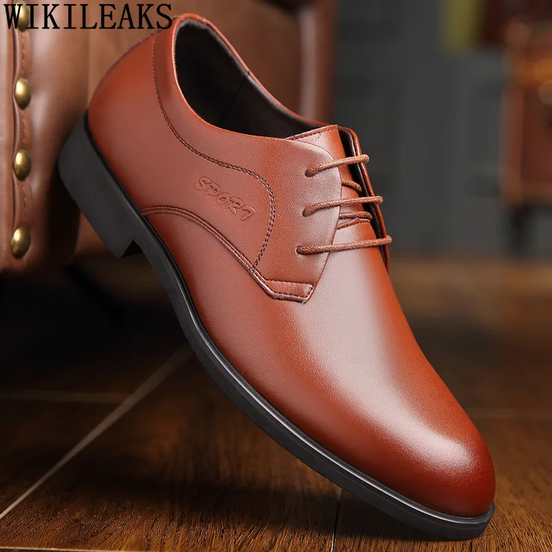Designer Leather Mens Dress Shoes Brown Formal Party Shoes for Men Black Oxford Shoes for Men 2024 Zapatos De Vestir Hombre