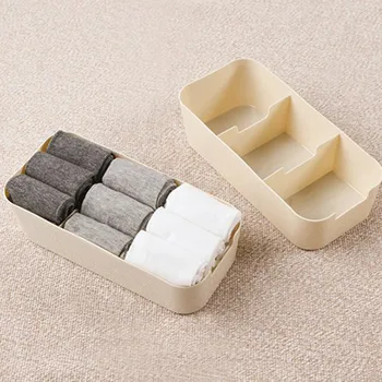 

Plastic Storage Boxes Underwear Divider Drawer Lidded Closet Organizer For Ties Socks Bra Desktop Finishing Boxes