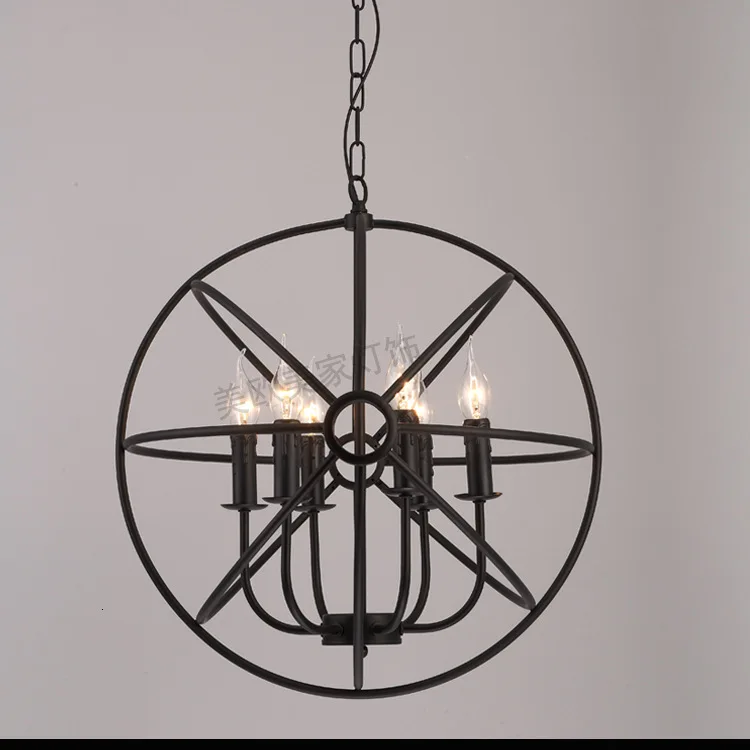 Лофт винтажный круглый шар промышленный кованый подвесной светильник для птичьей клетки подвесной светильник ing для ресторана бара столовой
