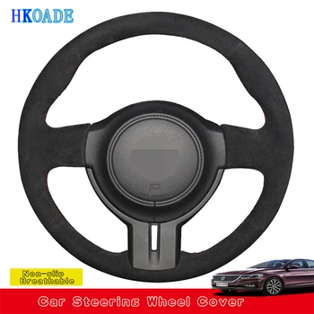 

HKOADE DIY Hand-stitched Black Hige Soft Suede Car Steering Wheel Cover For Toyota Subaru BRZ 2012-2015 86 2012-2015 Scion FRS