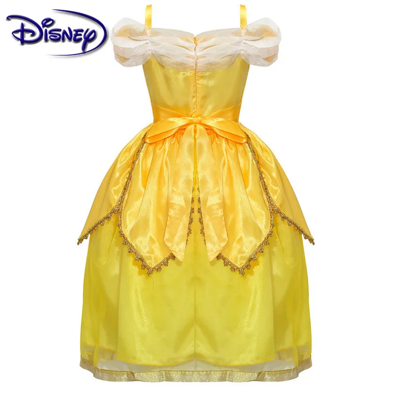 Disney Belle/Детское платье принцессы; платье принцессы с бантом и принтом для девочек
