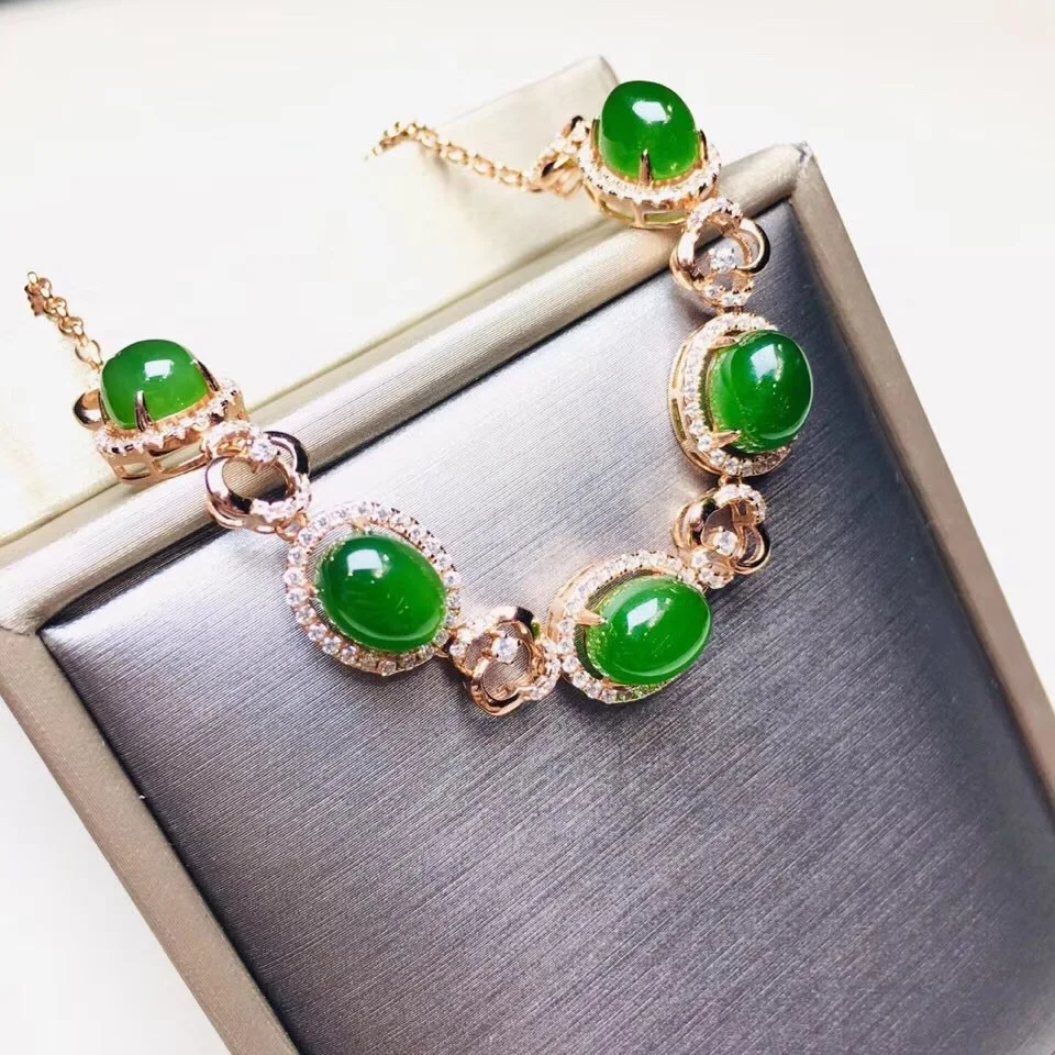 

Silver Inlaid Jasper Bracelets Jade Clean Color Beautiful Workmanship Delicacy Versitile Fashion Simple Generous