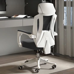 Chaise de bureau ergonomique inclinable et pivotante, avec dossier, pour la maison, la chambre à coucher, l'ordinateur, la pause déjeuner et le bureau 