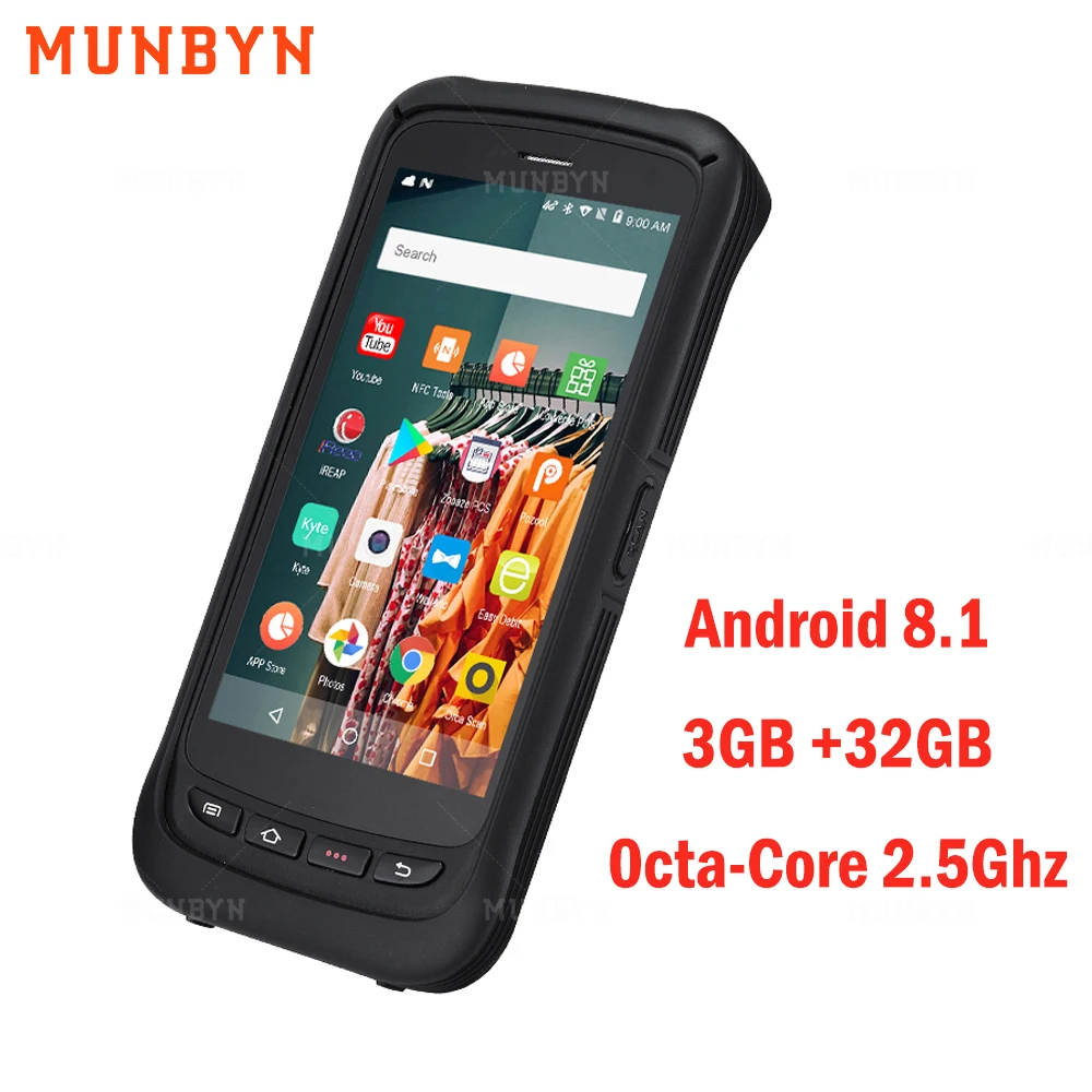 MUNBYN КПК на базе Android сканер Pos терминал 1D 2D штрих код PDA прочный 4G WiFi GPS Bluetooth NFC