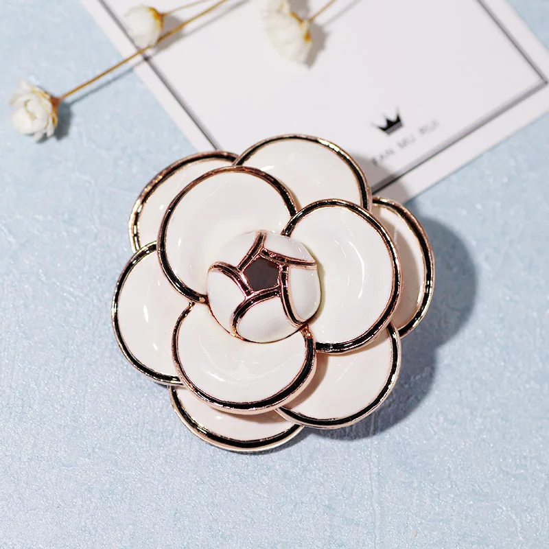 

South Korea Boutique Graceful Camellia Brooch Oil Drop Brooch Clothing Cardigan Corsage Accessories Gift