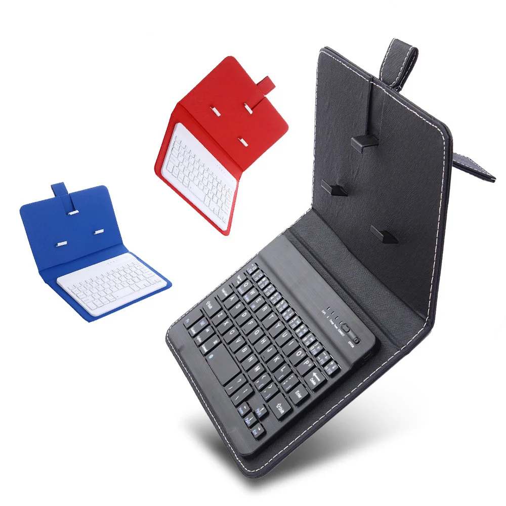 Universal Wireless Bluetooth Keyboard For Mobile Phone Case Desk Holder Portable Mini Keypad PU Leather Phone Cover Stand| | - AliExpress