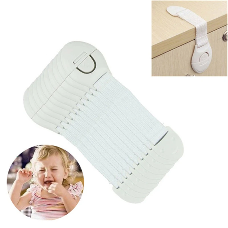 5Pcs/Lot Baby drawer lock multifunctional bend protection lock adjusts length telescopic baby drawer lock cupboard long safety