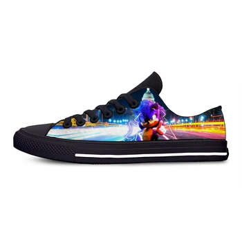 

Sonic the Hedgehog Cartoon Anime Funny Fashion Casual Canvas Shoes Low Top Lightweight Breathable 3D Printed Men women Sneakers