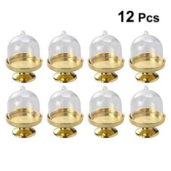 

12pcs Candy Tray Modeling Shape Candy Box Party Favor Boxes Candy Holders Gift Box (Golden Base)