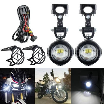 

LED Fog Lights 1set Motorcycle LED Headlight Front fog lamp with brackets wire harness front cover for BMW F800GS R1200GS ADV