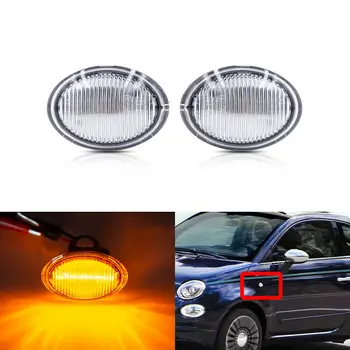 

Clear Lens Car Front Amber LED Side Marker Light For Fiat 4S 500 MCA MY201 3P NUOVA Car Side Marker Lights