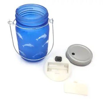 

Solar Battery Powered Glass Jar Hanging Light Waterproof Garden Patio Lantern Desktop Decoration