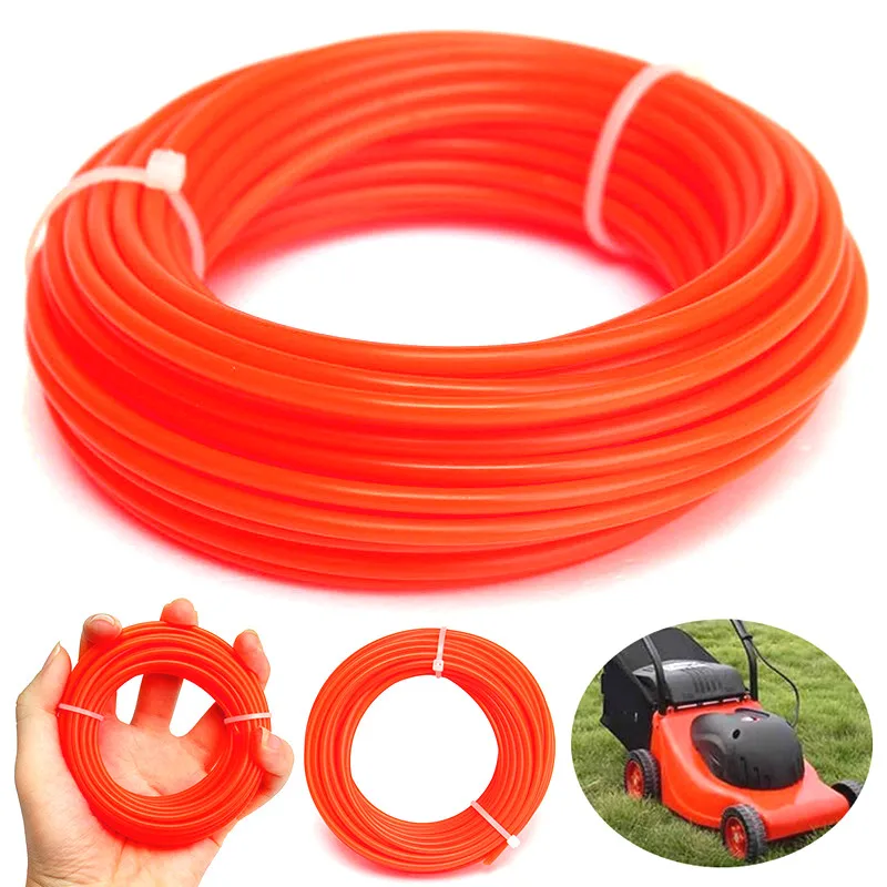5M*4mm Strong Trimmer Strimmer Brushcutter Nylon Cord Line Wire String Rope Trimmer Rope Cord Wire String for Grass Strimmer